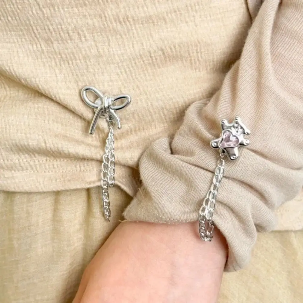 Multi-Function Magnetic Clothing Clip Alloy Waist Buckle Magnetic Fixed Button Silver Non-hole Shorten Trouser Clip