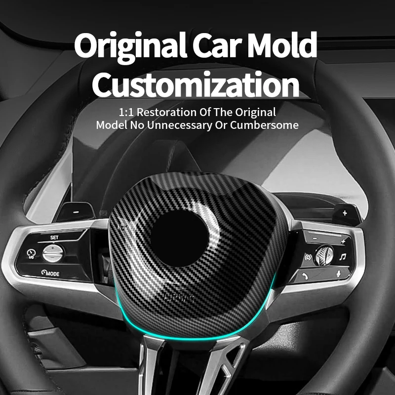 

For BMW 5 Series I5 G60 (2023-) X3 G45 (2025-) Carbon Fiber Car Steering Wheel Airbag Cover Auto Interior Tuning Accessories