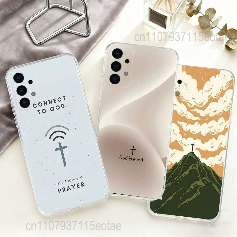

Jesus Bible Verse Clear Phone case suitable for Samsung S30,S25,S24,S23,S21,S22,S20,S10,5G,FE,lite,PIus,Ultra Transparent