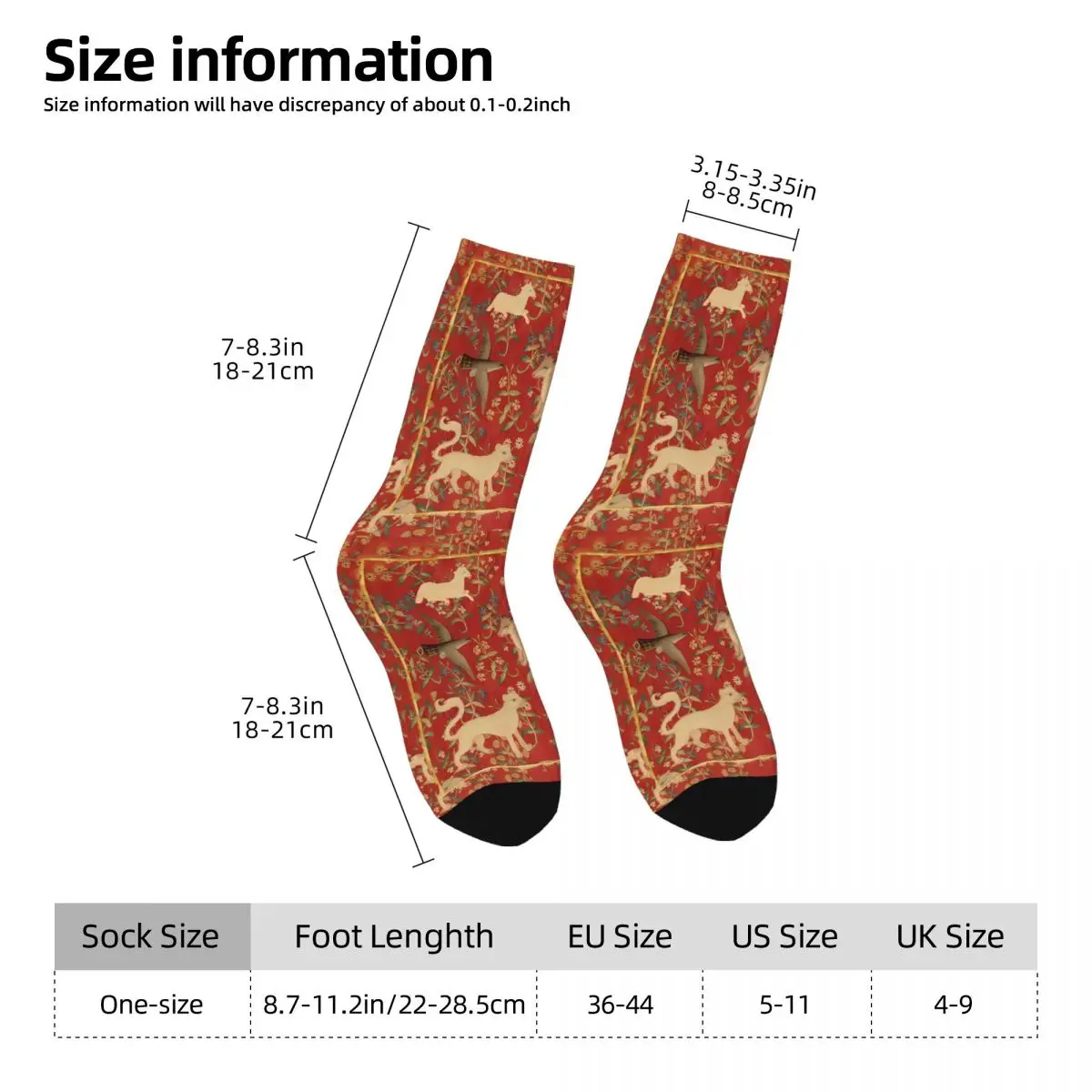 Menagerie - The Unicorn Red Socks Shopping 3D Print Boy Girls Mid-calf Sock