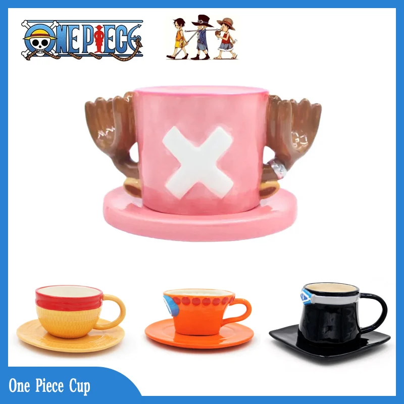 One Piece Mug Water Cup Cosplay Creative Three Brothers Hat Shaped Coffee Cup Anime Chopper Ace Sabo Ceramic Cup For Parties