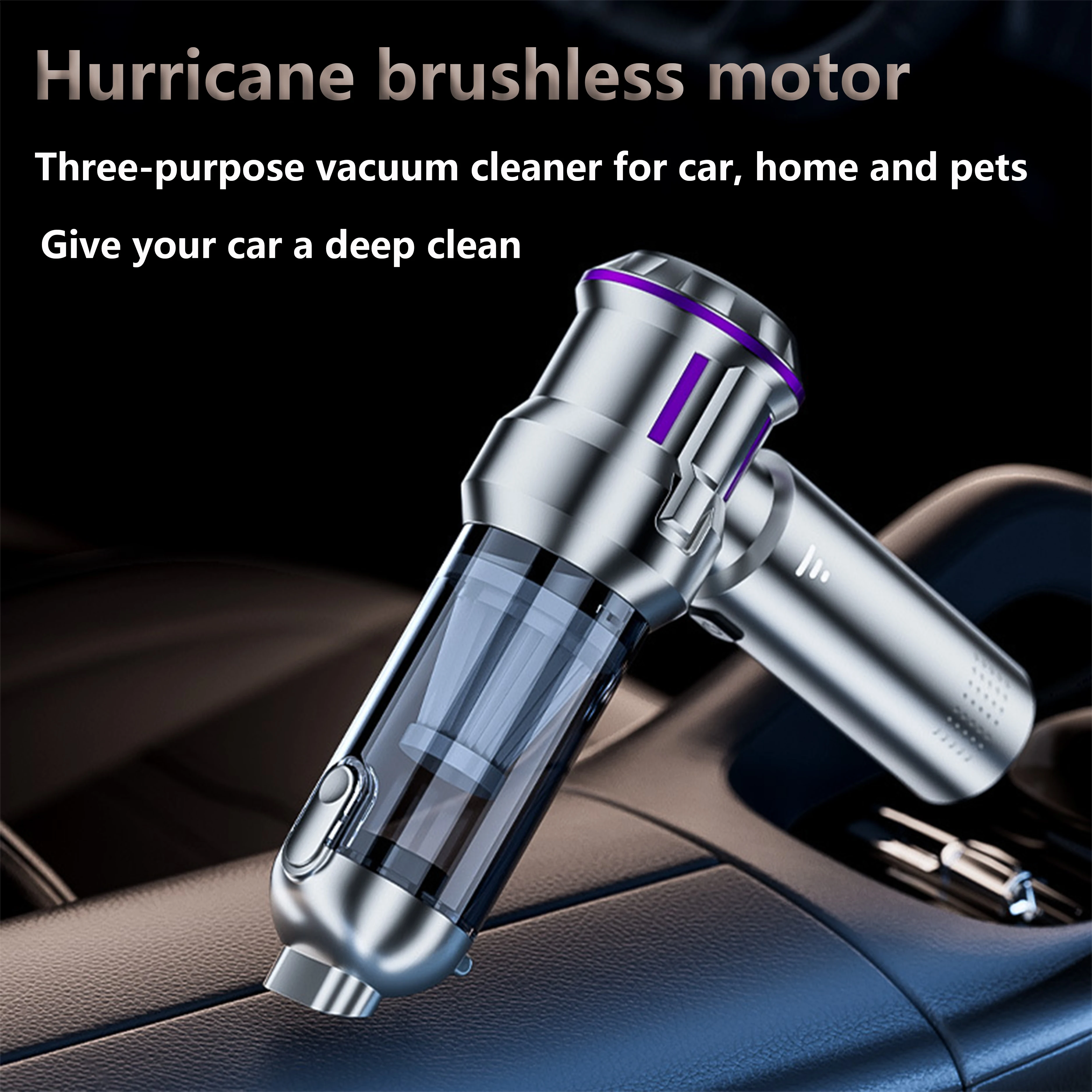 Auto-Mini-Wireless-Multifunktions-Handstaubsauger, tragbarer Handstaubsauger mit bürstenlosem Motor und 16 kPa, Zubehörbürste