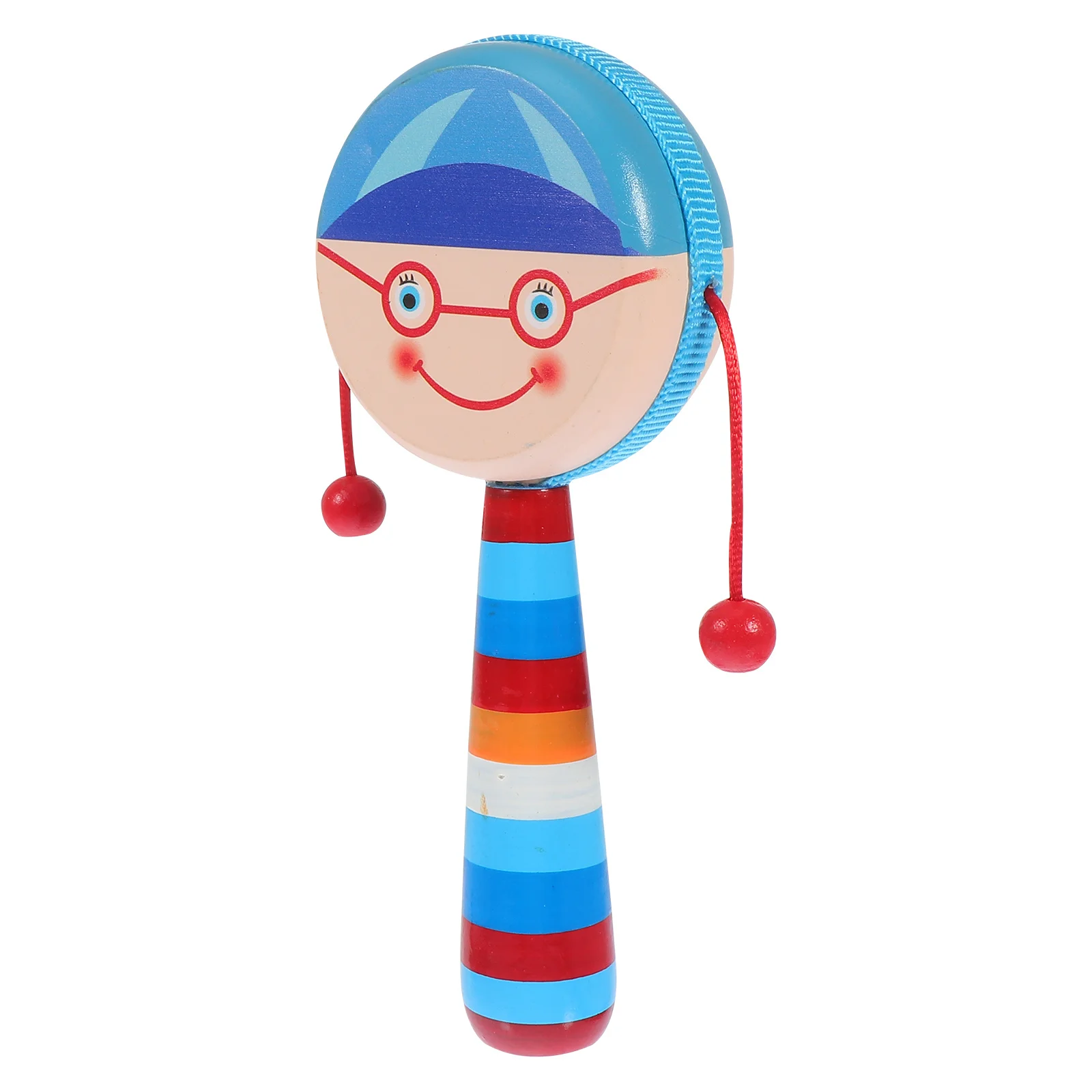 

1Pcs Infant Wooden -Drum Plaything Smooth Edges Stimulate Music Interest -Drum Infant Hand-Cranking