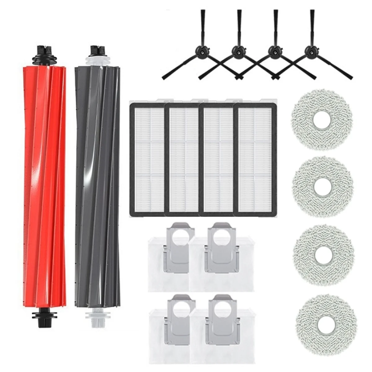 로보락 P10S 프로 로봇 진공 청소기 메인 사이드 브러시 헤파 필터 걸레 천, 먼지 봉투 액세서리