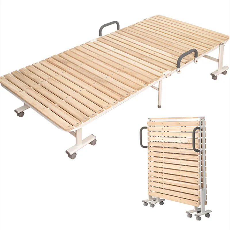 

Export solid wood hardboard folding bed, office lunch break single bed, nap bed