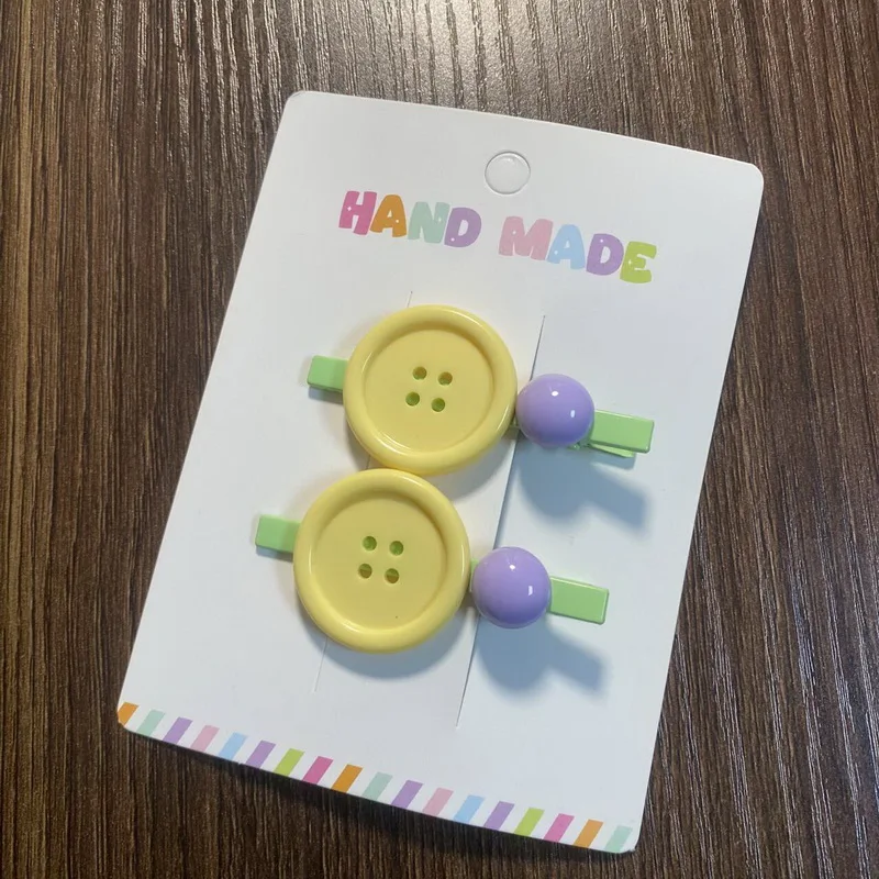 2 Stück/Set neue süße Knopf Haarnadeln für Baby Mädchen Süßigkeiten Farbe Pony Clip haarspangen mädchen haarklammer Haarschmuck – Detail 10