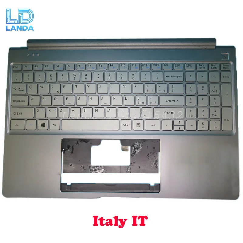 

Laptop Silver PalmRest&Keyboard For Teclast F15 KY347-1 K762 K3259 VER:A1 Italy IT No Touchpad New