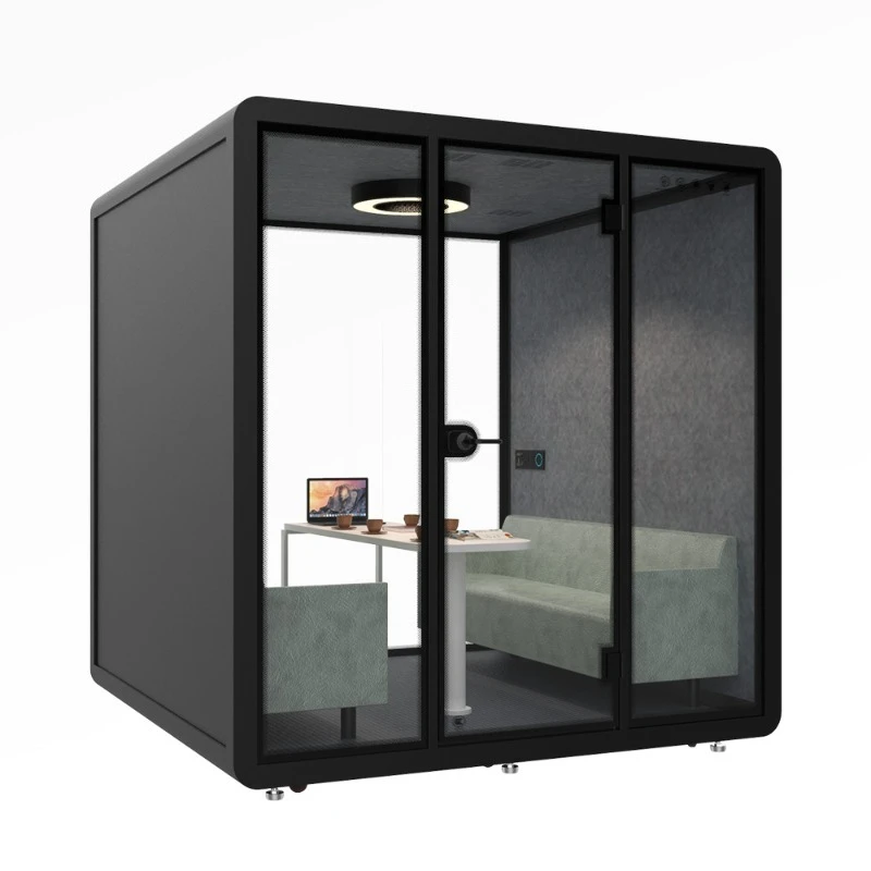 35db Acoustic Single Soundproof Desk Portable Recording Studio Conference Pod Soundproof Table Sofa with Table
