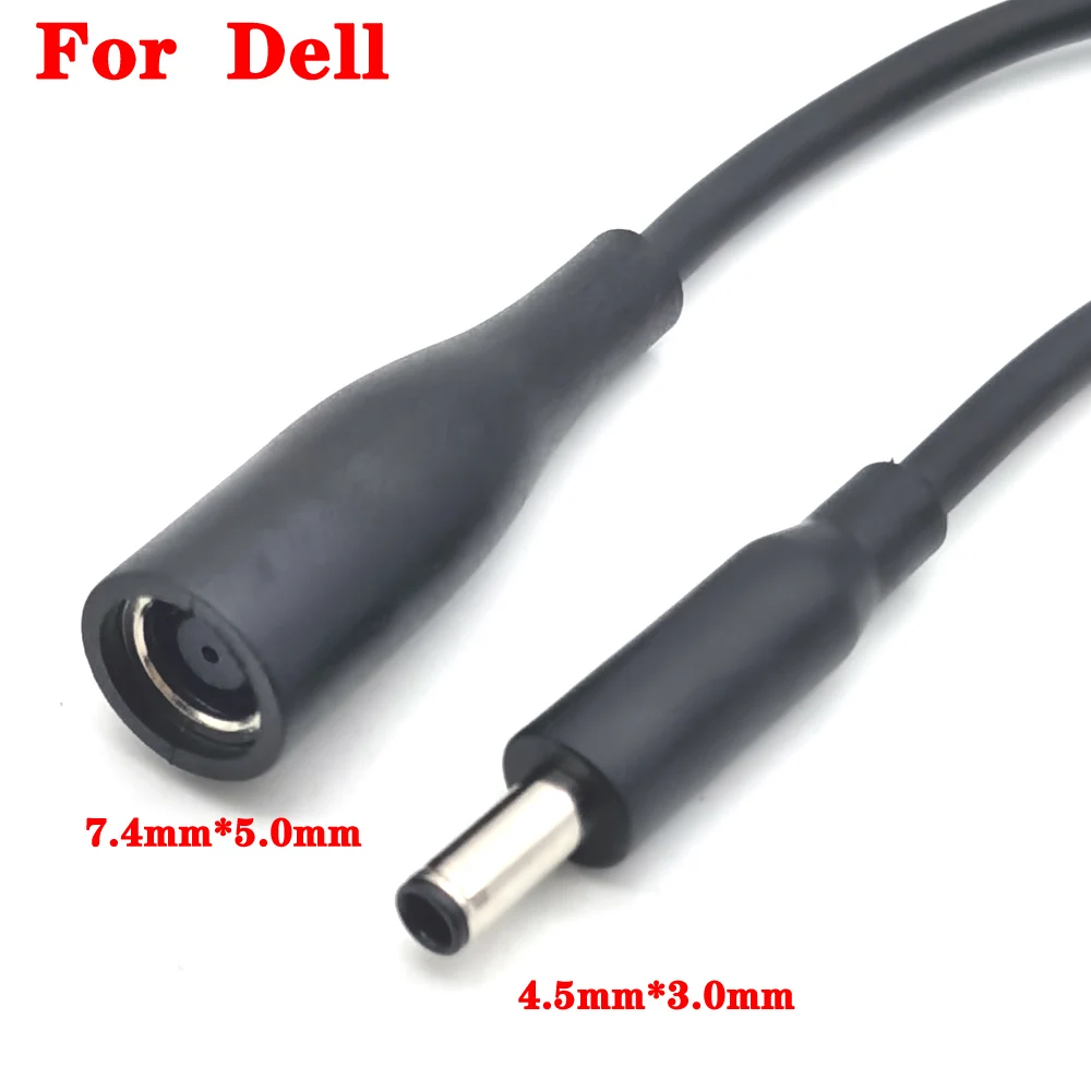 DC Female 7.4mm X 5.0mm to 4.5mm X 3.0mm Male Charger Adapter Power Connector Converter Cable DC Jack for Dell Hp