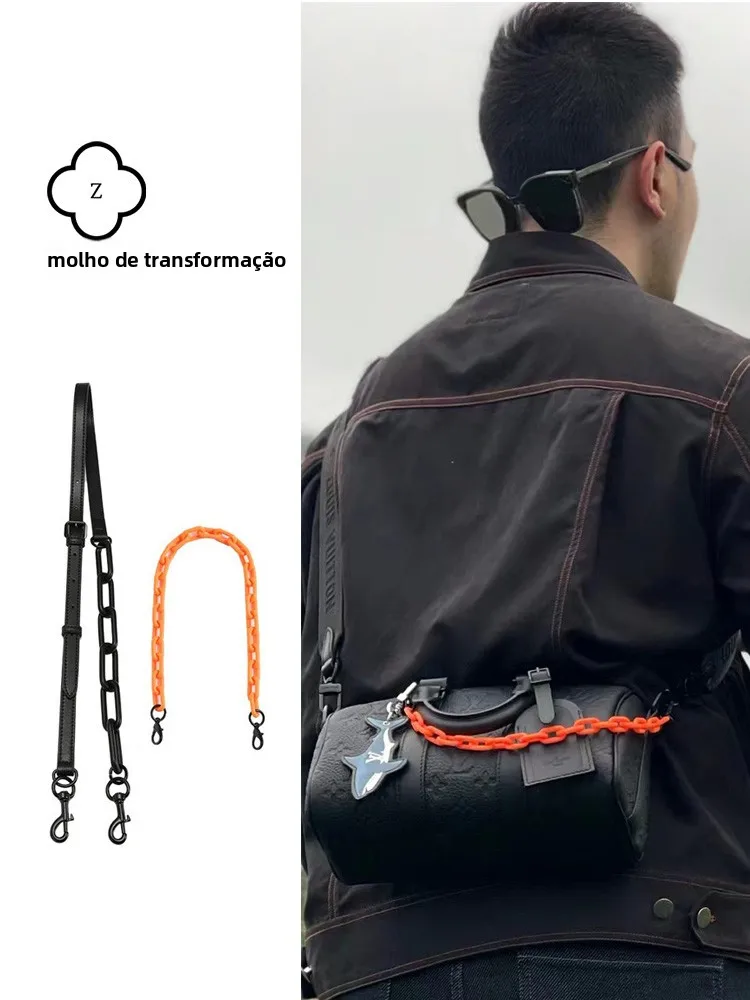 alca-de-ombro-em-corrente-de-acrilico-laranja-para-bolsa-lv-keepall25-acessorio-interno-para-bolsa-de-brinquedos-e-enfeite-p