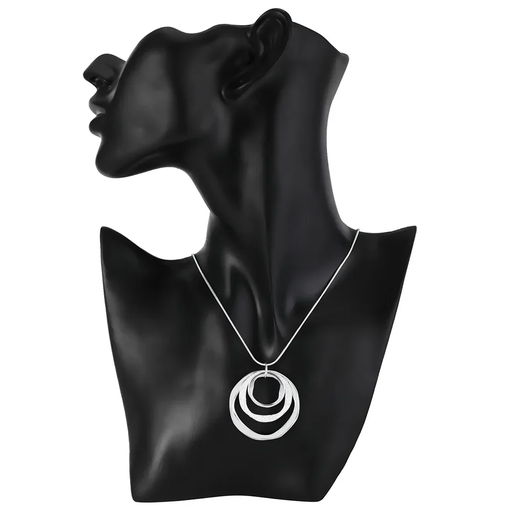 40-75cm Fine Brand 925 Sterling Silver Necklace For Women Luxury Wedding Jewelry Bohemia Circle Pendants Chain Neckalce