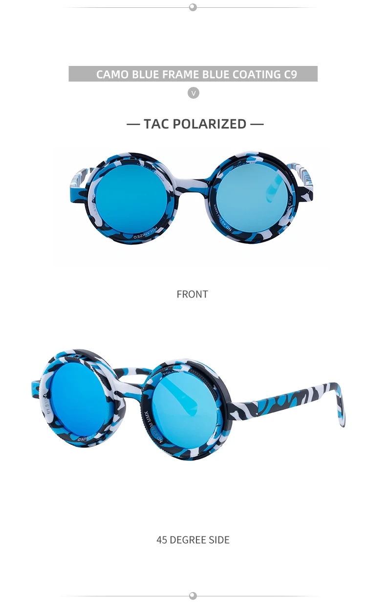 Polarisierte ND9 Verstellbare Dimm-Sonnenbrille für Herren 2026 Trendige Punk Runde Sonnenbrille UV400 Outdoor-Schutz Anglerbrille mit Filter – Detail 22