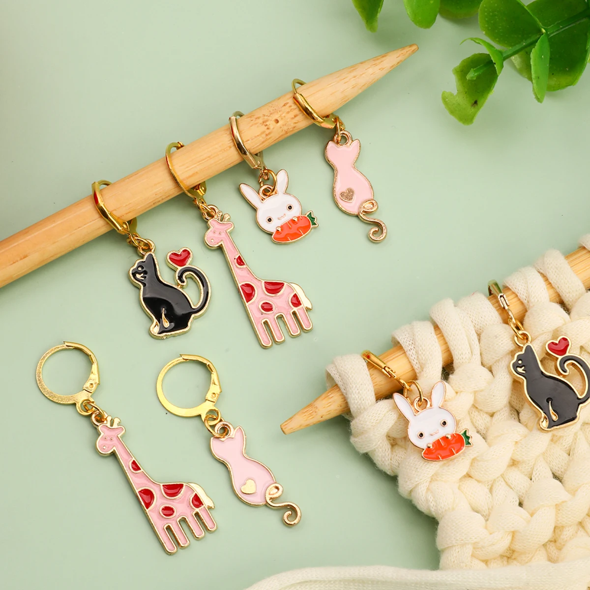 6Pcs/8Pcs/12Pcs/Pack Sewing Tools Knitting Markers DIY Craft Stitch Marker Counter for Needle Clip Knitting Tools Pendants