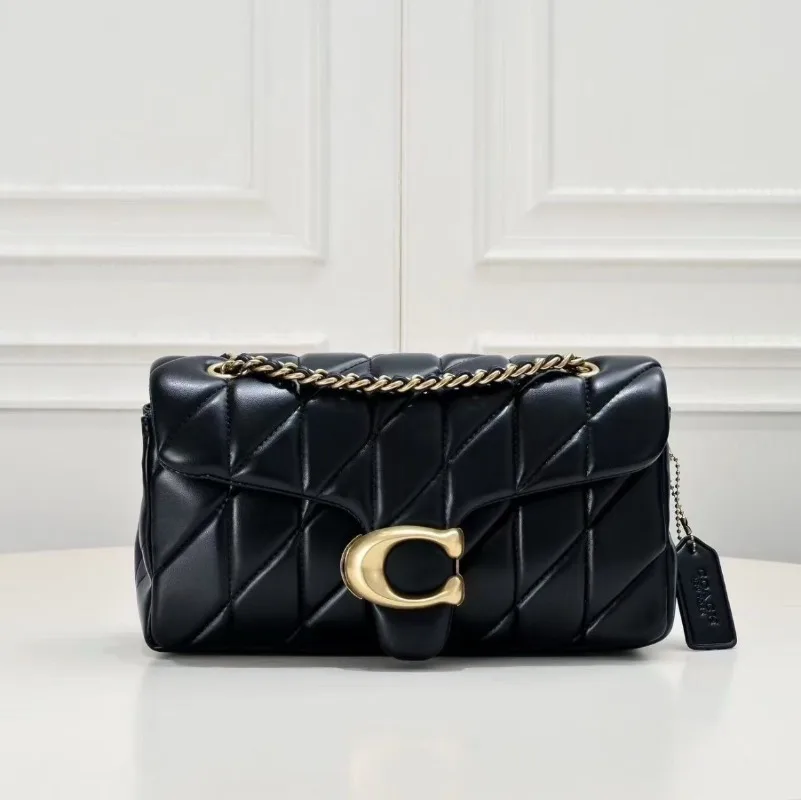 

Стеганая сумка через плечо на цепочке, женская сумка-подушка, мягкая кожаная сумка-кроссбоди, сумка с клапаном, маленькая черная сумочка