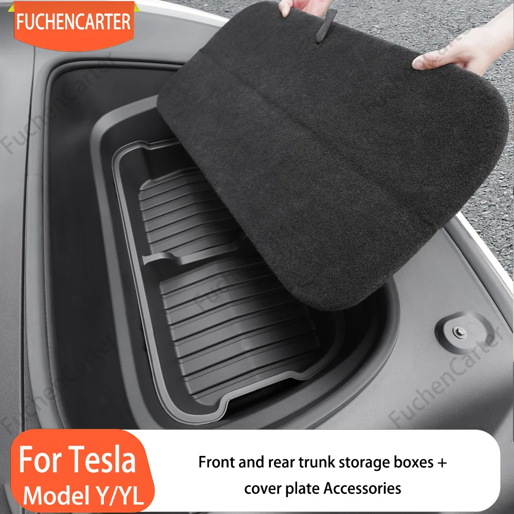 Double‑Deck Frunk & Rear Trunk Organizer Storage Box for Tesla Model YL / Model Y Juniper 2025‑2026, Car Interior Accessories