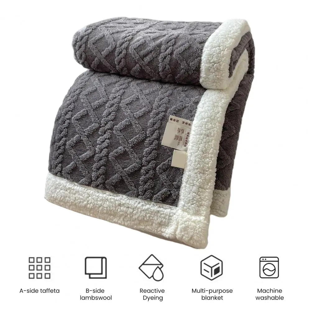 Air Conditioning Blanket Cozy Winter Blanket with Double-sided Fluff Plush 3d Jacquard for Office for Dormitory for Travel