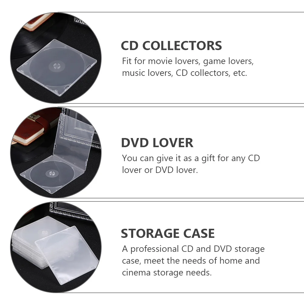 

20pcs Case Storage Holders DVD Organizer Small Box Portable Plastic Dvd Case Cases Home Dvd