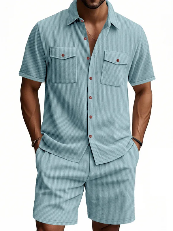 

Летний мужской вельветовый комплект irt And ort Sweed orts, комплект из двух предметов, повседневная спортивная одежда, полиэстер Fiber ort Sve Spring ting