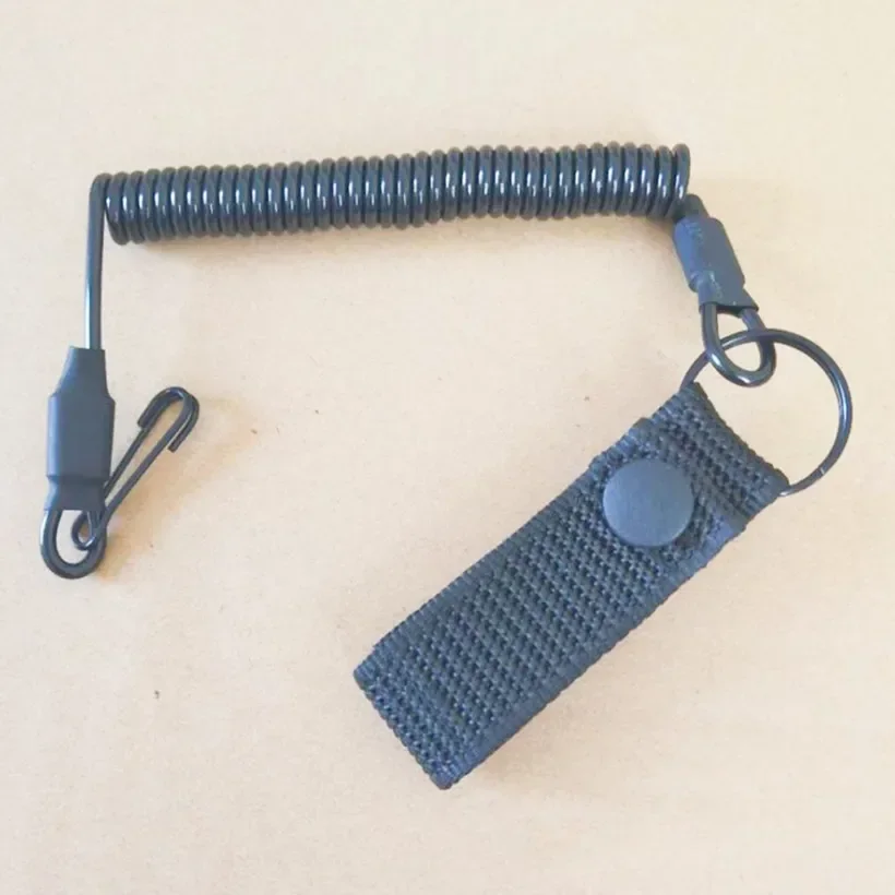 Elastic Lanyard Rope Tactical Anti-lost Military Spring Safety Strap Gun Rope For Key Ring Chain Flashlight Hunting Accessories