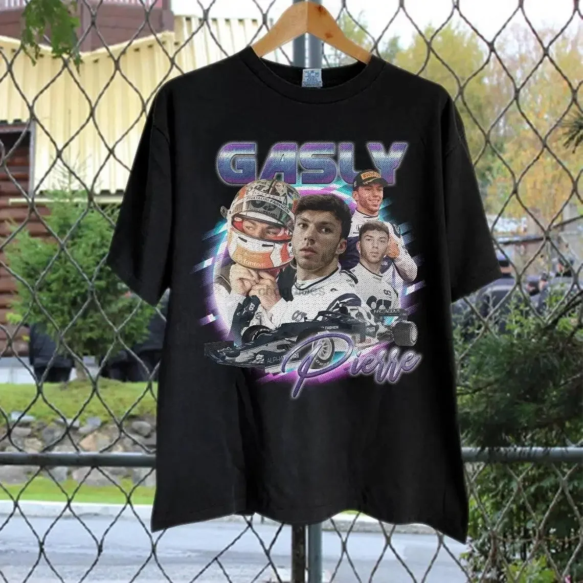 Рубашка Pierre Gasly V1, винтажная рубашка Pierre Gasly Racing 90-х, Ретро футболка Pierre Gasly K2, винтажные графические гоночные подарки
