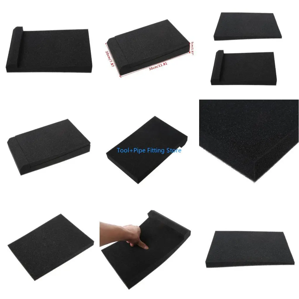 F92B 2 Pcs Sponge Studio Monitor Speaker Acoustic Isolation Foam Isolator Pads