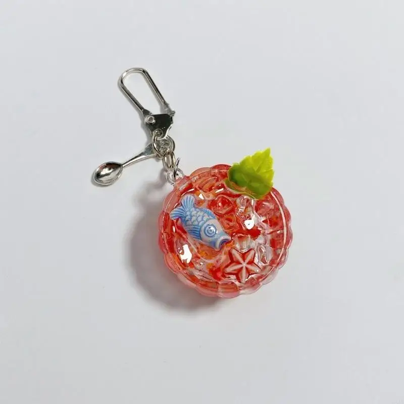  Creative Miniature Ice Bucket Keychain With Realistic Fish Fish Charm Resin Accessory Bag Charm Jewlery