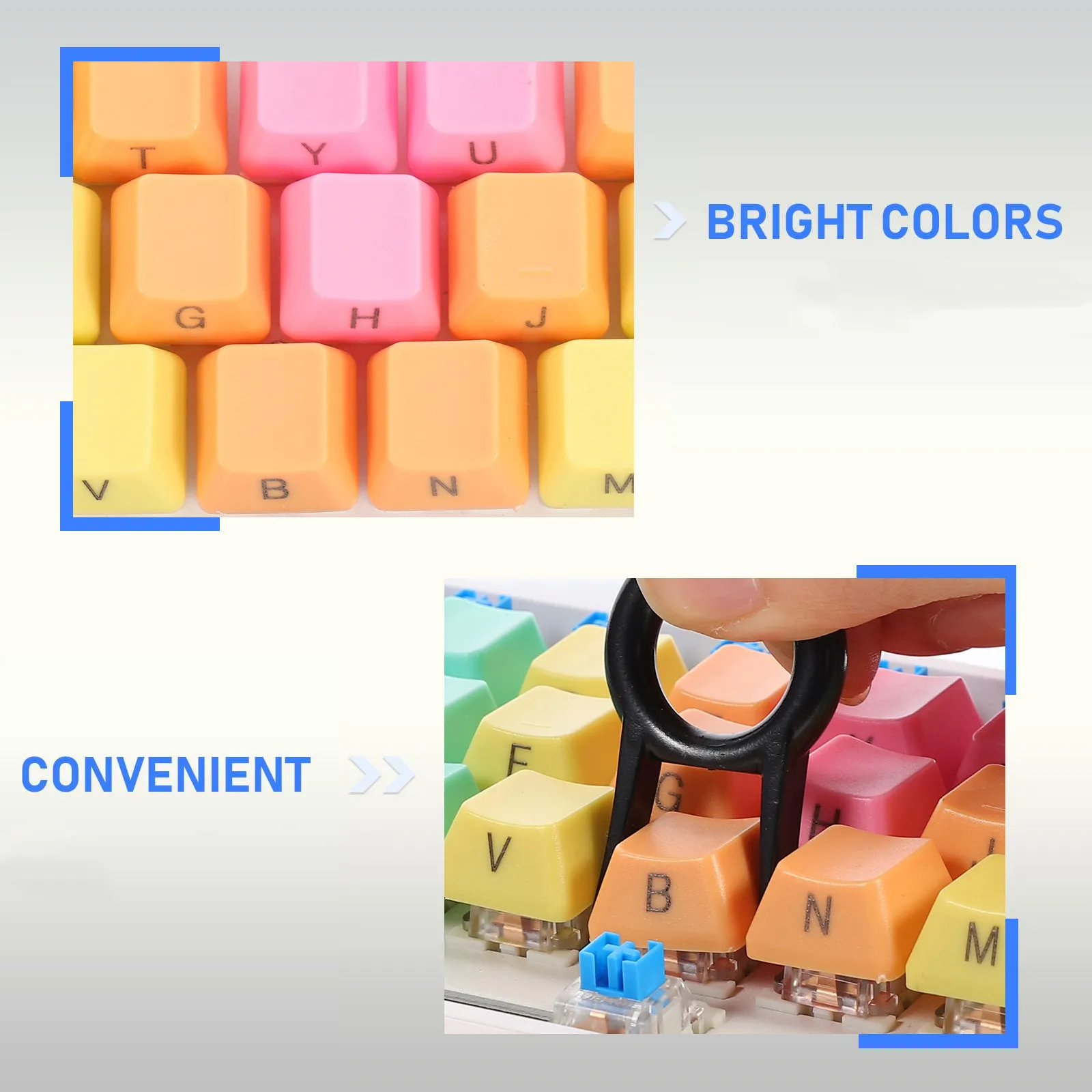 1Set Keyboard Keycaps Kit High Quality ABS Protect Keys from Scratches Dust Easy to Install Remove Chic Stylish Home Office