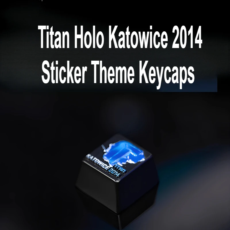 

Металлическая колпачок для клавиш Titan Holo I Katowice 2014, наклейка, тематические колпачки для клавиш Cutom, 1 шт., колпачки для клавиш из цинкового сплава для аксессуаров для механической клавиатуры