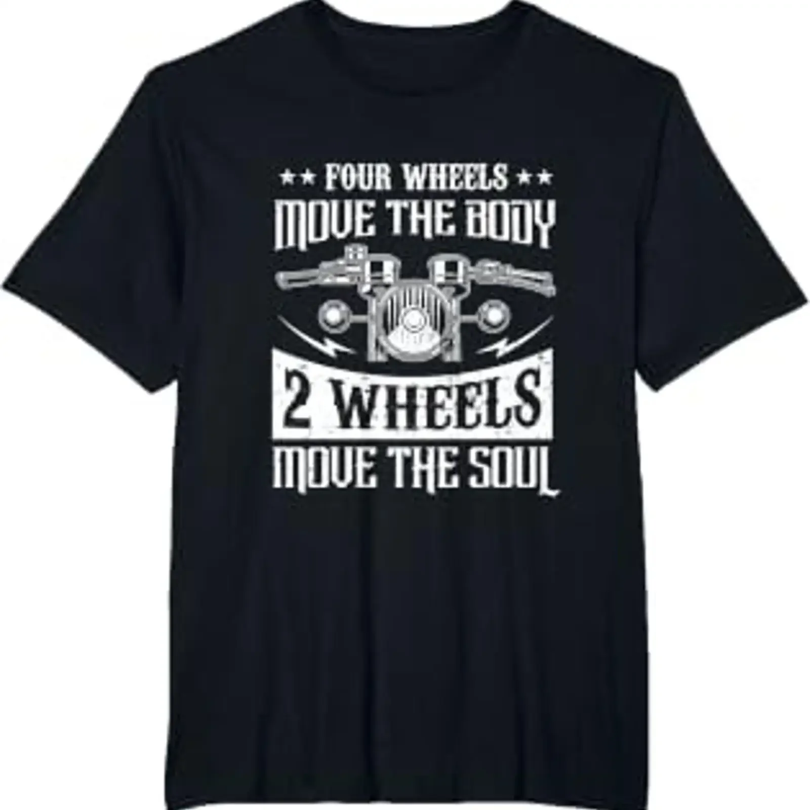 4 Wheels Move The Body 2 Soul T Shirt Motorcycle vintage Washed Casual streetwear Versatile graphic Stretched