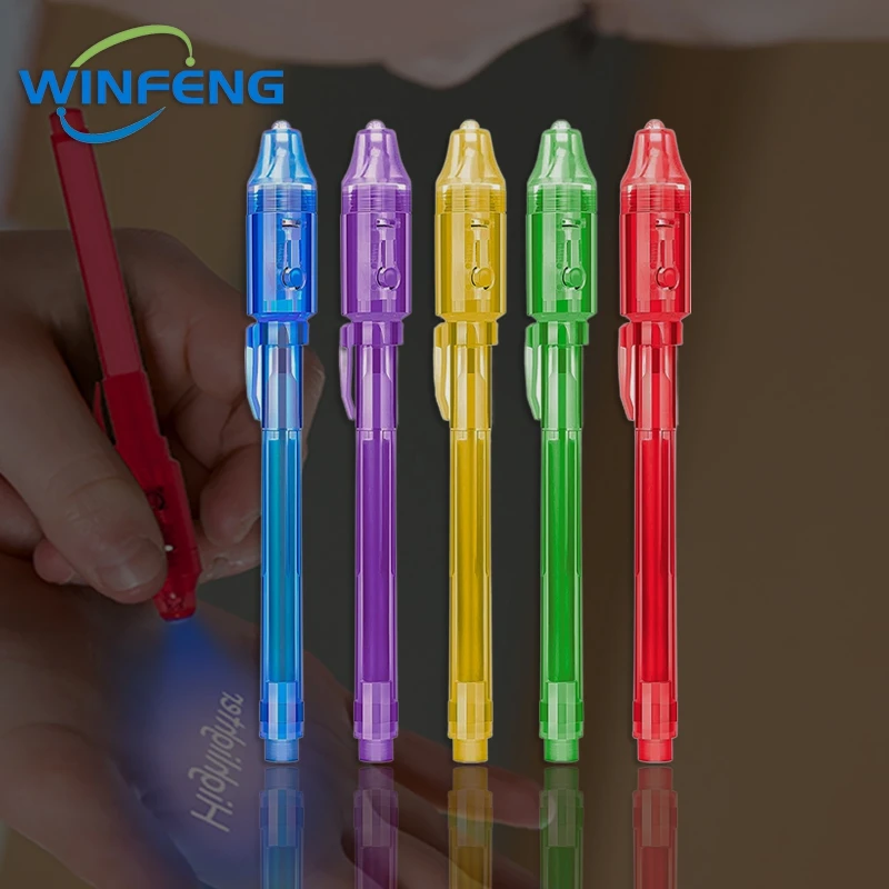 5Pcs Magic Light Pen Invisible Ink Pens Secrect Message Pen for Drawing Fun Activity Kids Party Favors Gift