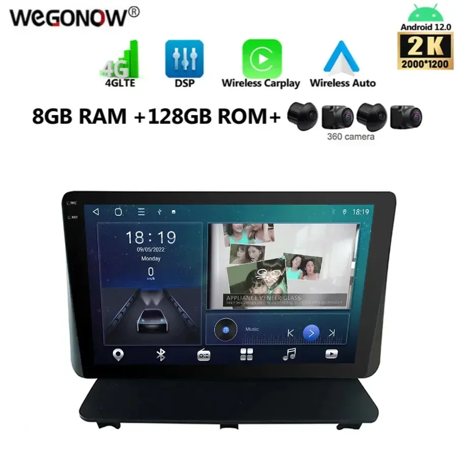 2000*1200 360 cámara Carplay Auto Android 13,0 8G + 128G reproductor de DVD para coche GPS mapa WIFI Bluetooth RDS Radio para Mazda CX3 2014-2019