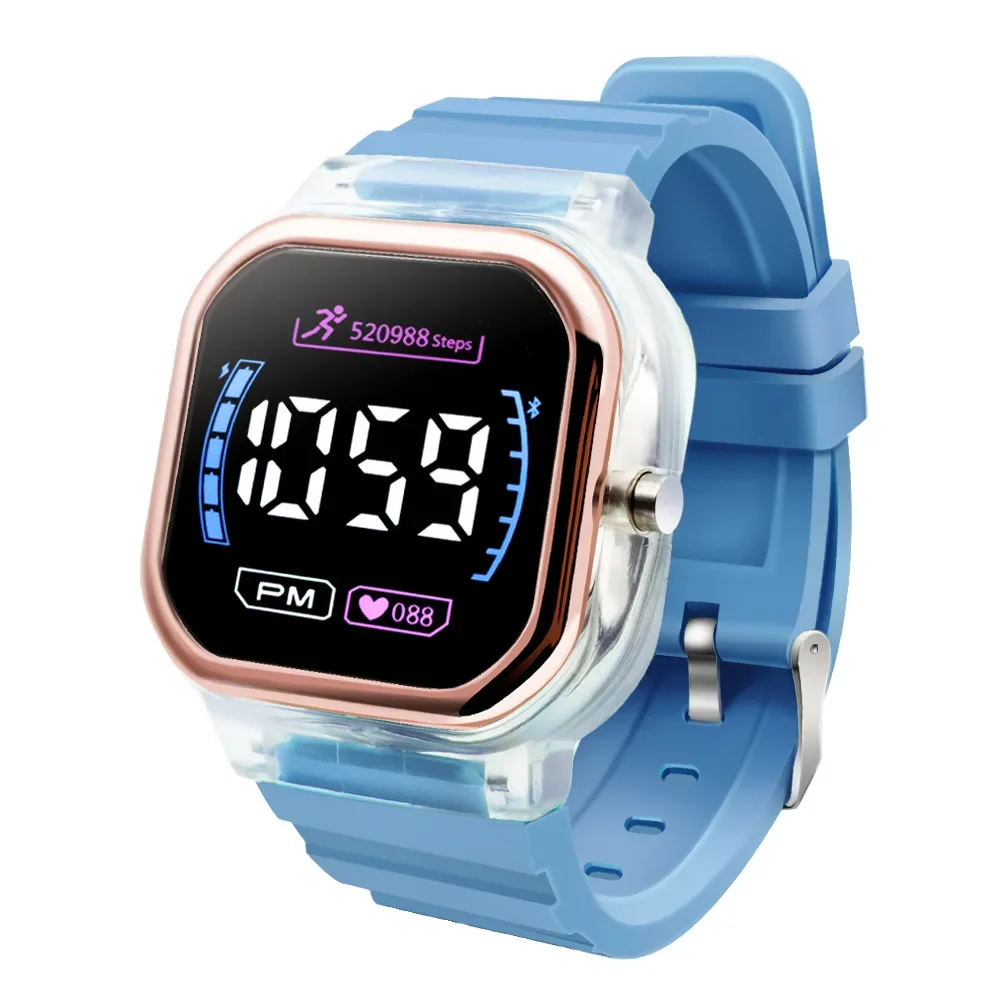 Children Electronic Watch Luminous Waterproof Square Dial Student Sports LED Digital Wrist Watch for Boys Girls Women