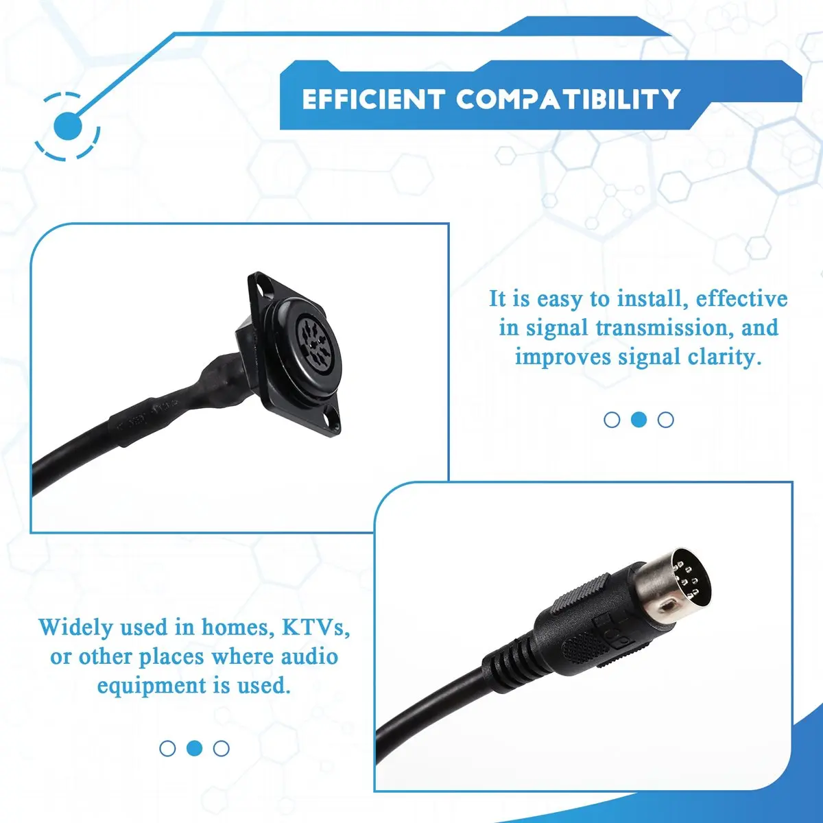 D-Type 8 Pin DIN MIDI Extension Cable Female to Male Connector Adapter Panel Mount Audio Cord