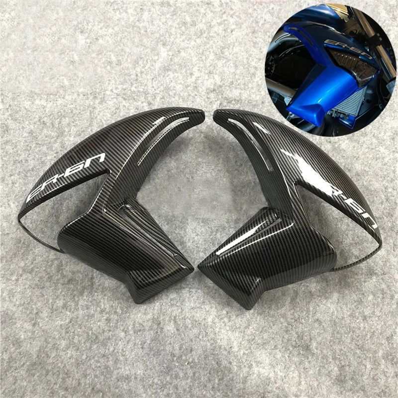 

Motorcycle Carbon Fiber Radiator Side Fairing Cover Panel Front Mid Cowl For Kawasaki ER6N ER-6N 09 2010 2011 ER 6N Accessories