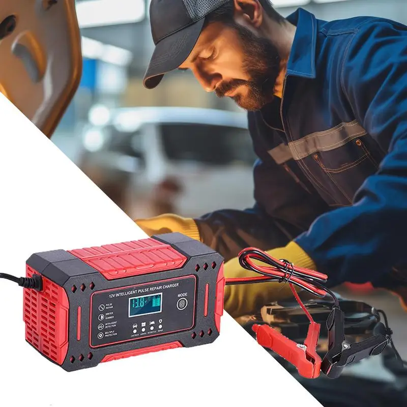 Automotive Battery Charger Portable 12V 6A Automobile Battery Charger Battery Desulfator Maintainer Trickle Charger Electric Car