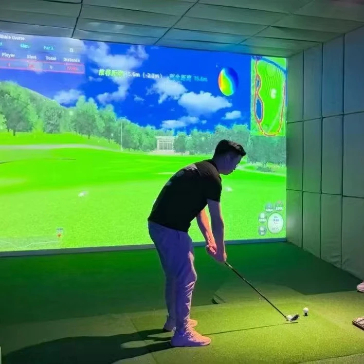 Simulateur de golf en salle, système de simulateur de golf VR, machine de jeu de réalité virtuelle, golf et simulateur en vente
