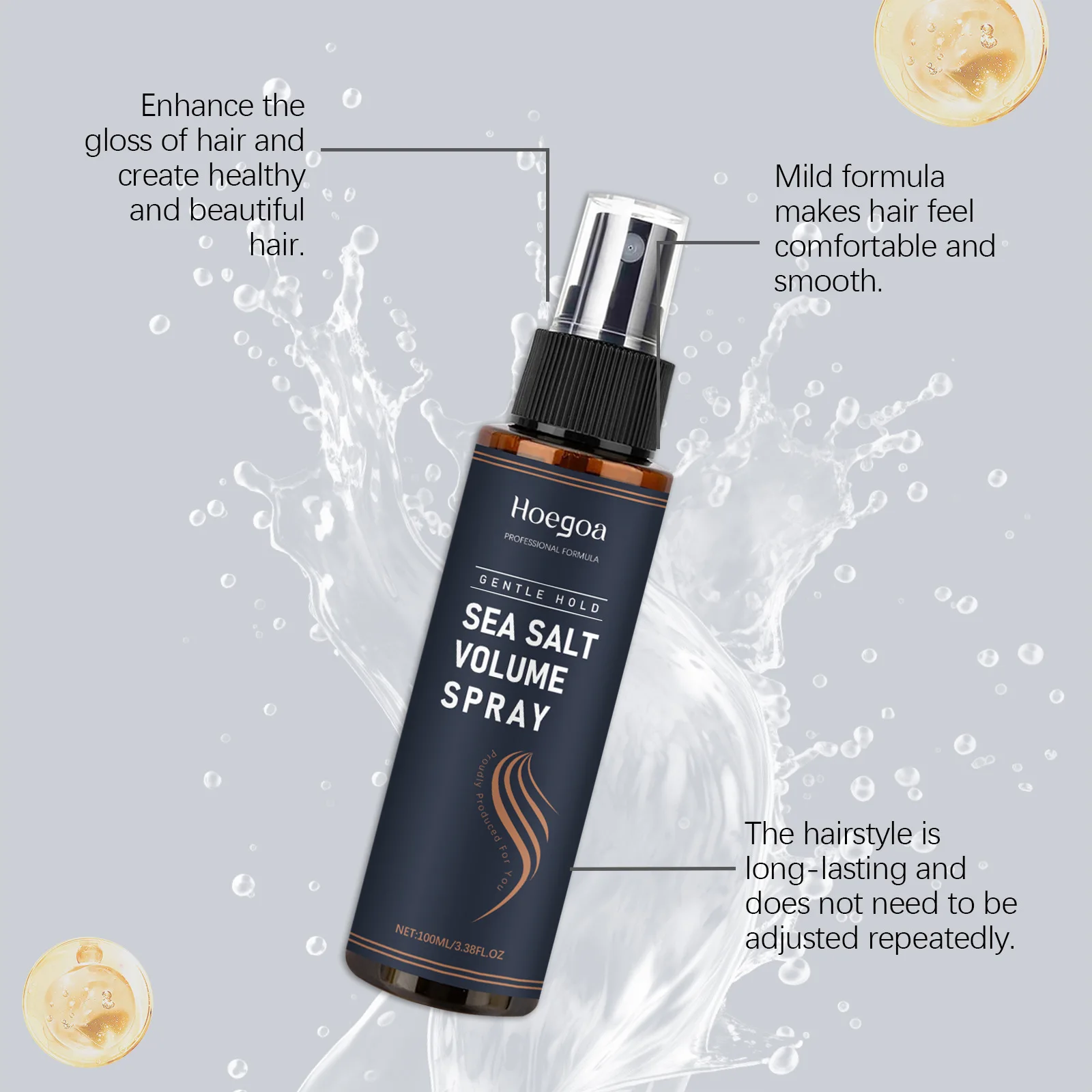 Hair Fluffy Styling Spray Fresh Prevent Oil Odour Smooth Moisturize Nourish Enhance Luster Charm Style Hair Fluffy Styling Spray