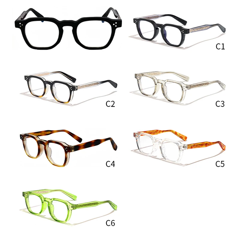 HBK Gafas cuadradas de luz plana para hombres y mujeres, gafas retro con montura TR, gafas de alta calidad, combinación minimalista, regalos ideales