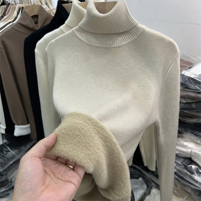 

Зимний модный женский пуловер, бархатный свитер, новый свободный повседневный вязаный джемпер с длинными рукавами, свитера, женские однотонные толстые топы