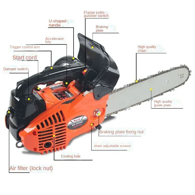 12-inch High power bamboo saw chainsaw  gasoline saw wood saw high-power electric home carpentry.