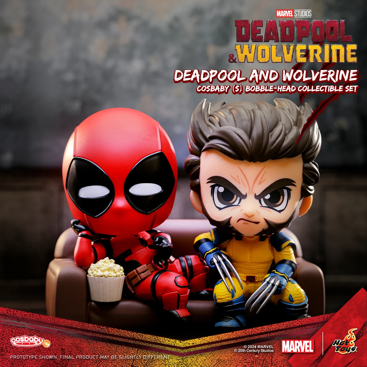 Hot Toys Cosbaby Deadpool And Wolverine Mini Action Figure Collectible Pvc Model Gk Doll Set Figurine Decorative Ornaments