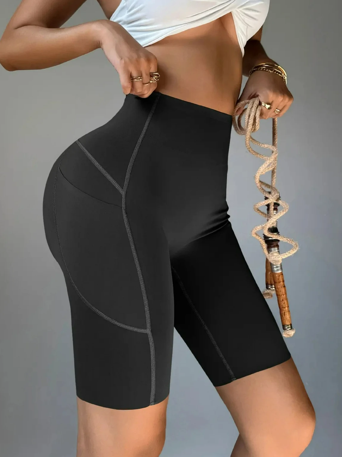 

Женские шорты для йоги с высокой талией и карманом, летние, 2026, сексуальные, повседневные, для велоспорта, женские, для спортзала, фитнеса, спортивные шорты