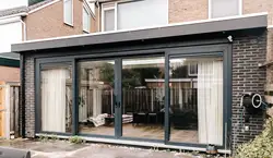 DN Exterior Door for Home Balcony Aluminum Door Simple Design Sliding Doors Double Glazed Slide Glass Door Heat Insulation