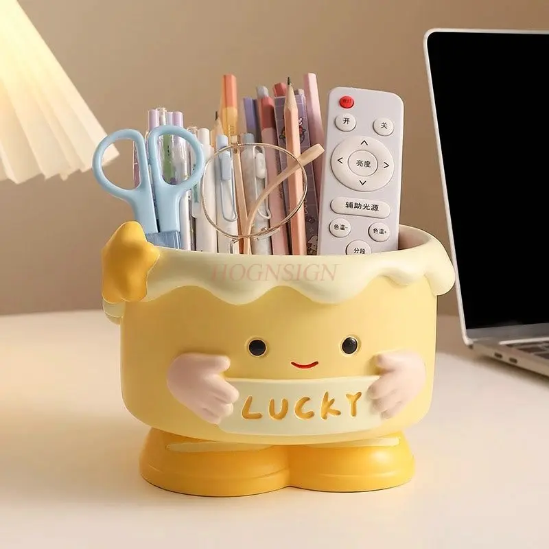 1pcs Creative, cute, large capacity, oversized storage box, pen holder decoration, office desktop decoration