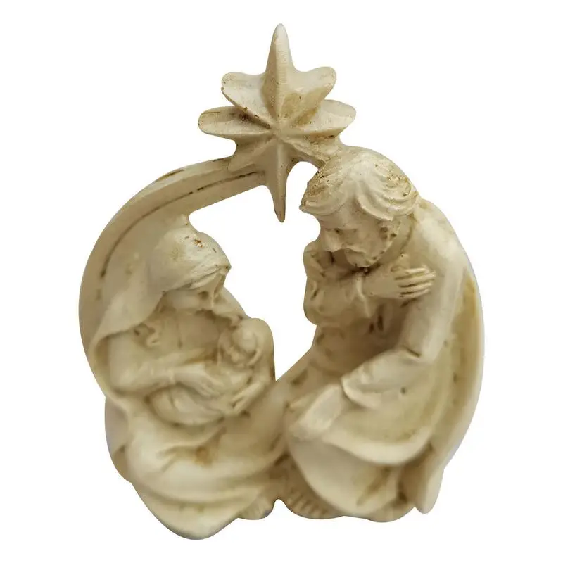Holy Family Figurine Nativity Tabletop Scenes Resin Handicrafts Sculpture Home Decor Ornament Religious Christmas Decoration