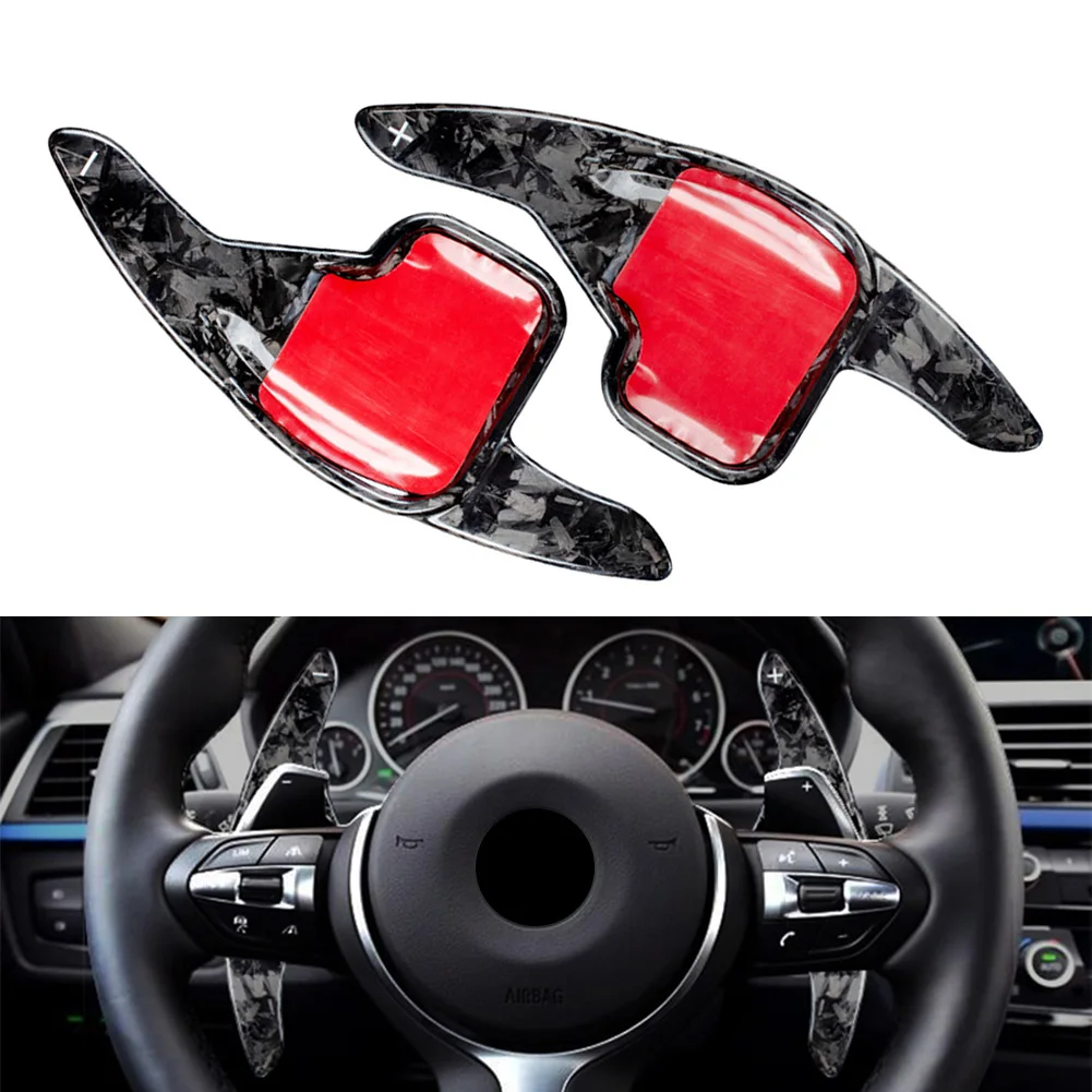 Car Steering Wheel Paddle Shifter Extension Forged Carbon Fiber Decoration For BMW 1 2 3 4 5 6 7 Series