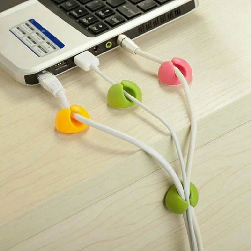 Органайзер для кабеля, держатель для кабеля передачи данных с одним отверстием, зажим для проводов и кабеля, 6 крючков на Клейкой Ленте, органайзер для линии, зажим-держатель