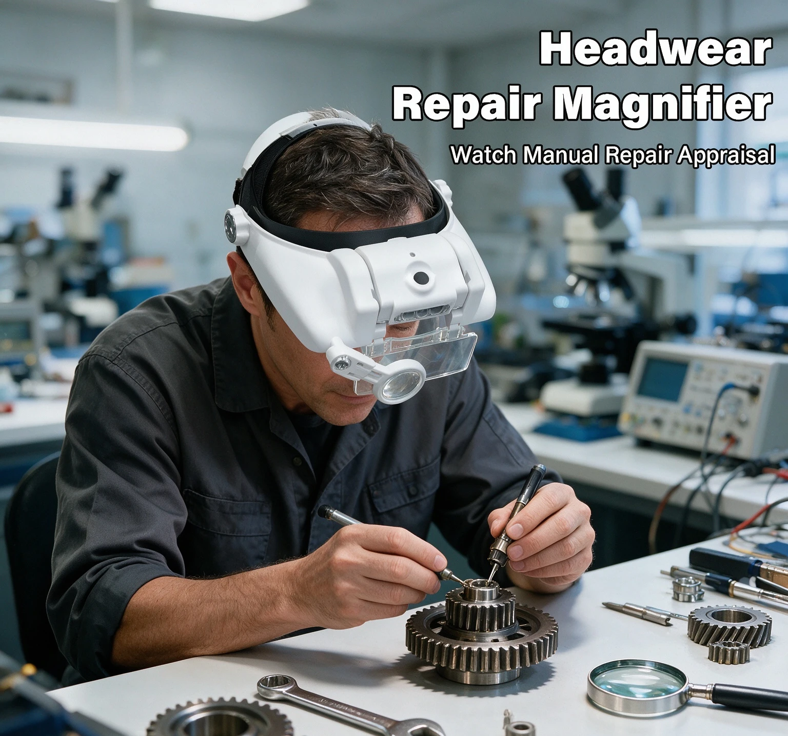 Watchmaker Repair Tool Glasses Loupe Headband Magnifying Glass LED Illuminated USB Rechargeable 1.5x 2x 2.5x 3x 3.5x 8x