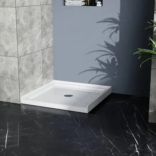 

36“ x 36” Single Threshold Shower Base, Non-Slip, Stain and Scratch Resistant,Centered Drain, Single Threshold (White, 36 * 36")
