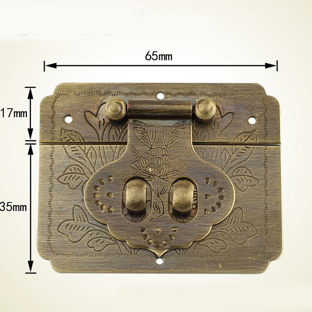 

Retro Lock Plate Vintage Hardware Durable Copper Decorative Latch For Jewelry Wooden Gift Wine Box Hasps
